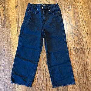 Black Judy Blue Wide Leg Crop Jeans - 9/29